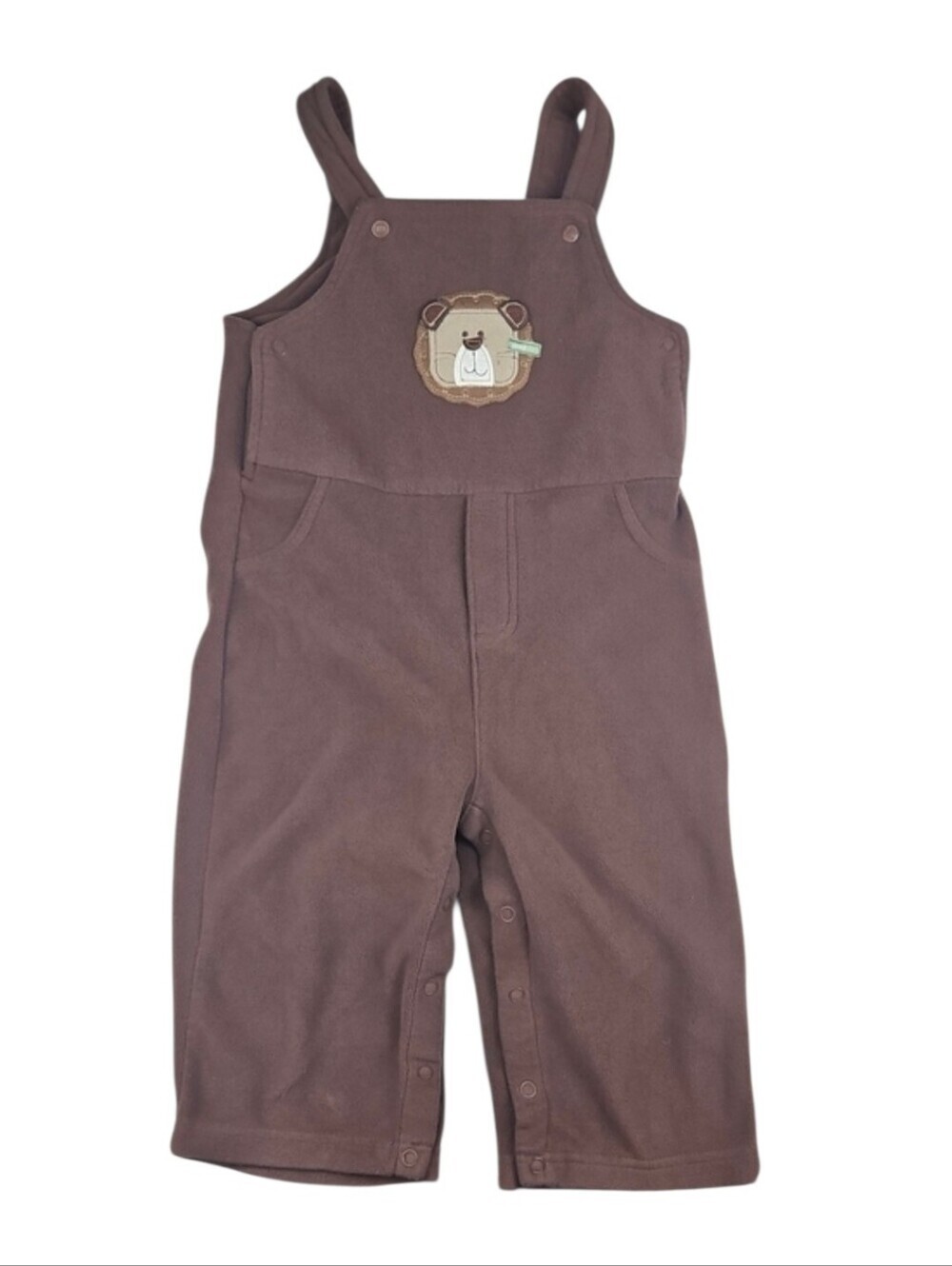 Vintage Carter's 24 Months Brown Bear Fleece Overalls Baby Toddler Outfit 24M